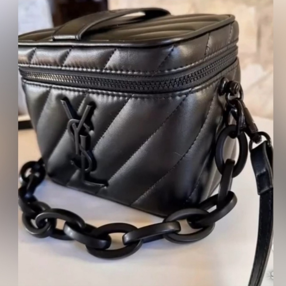 YSL Parfumes Collection Converted Black Quilted Vanity Crossbody/Handbag NIB - Picture 4 of 11